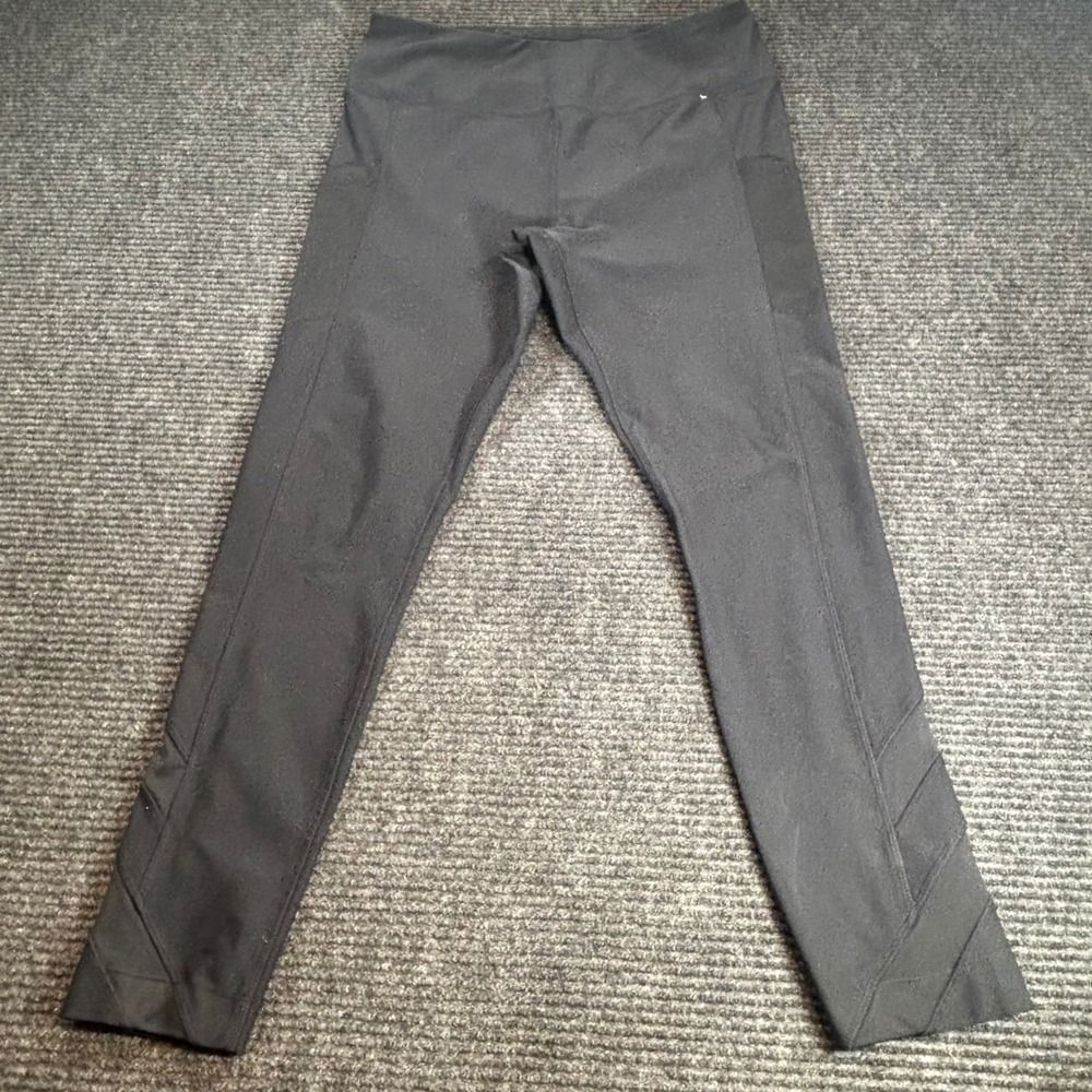 Mondetta Womens Black High Waisted Active Leggings with Pockets Size Large